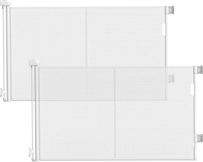 Reinforced 60" Wide Retractable Baby Gates with Upgraded Rods - Bottom Anti-Escape, 5 ft Mesh Baby Gate Retractable Dog Gate Indoor Pet Gate Retractable Stair Gate Outdoor Retractable Gate, Black