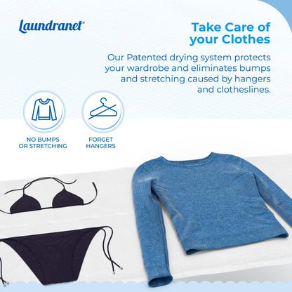 Retractable Clothes Drying Rack - Flat Hanging Mesh Drying for Delicate Clothes and Sweaters – Eliminate Bumps and Stretching from Hangers and Lines - 24" Wide and Opens Up to 72" - 1 Pack