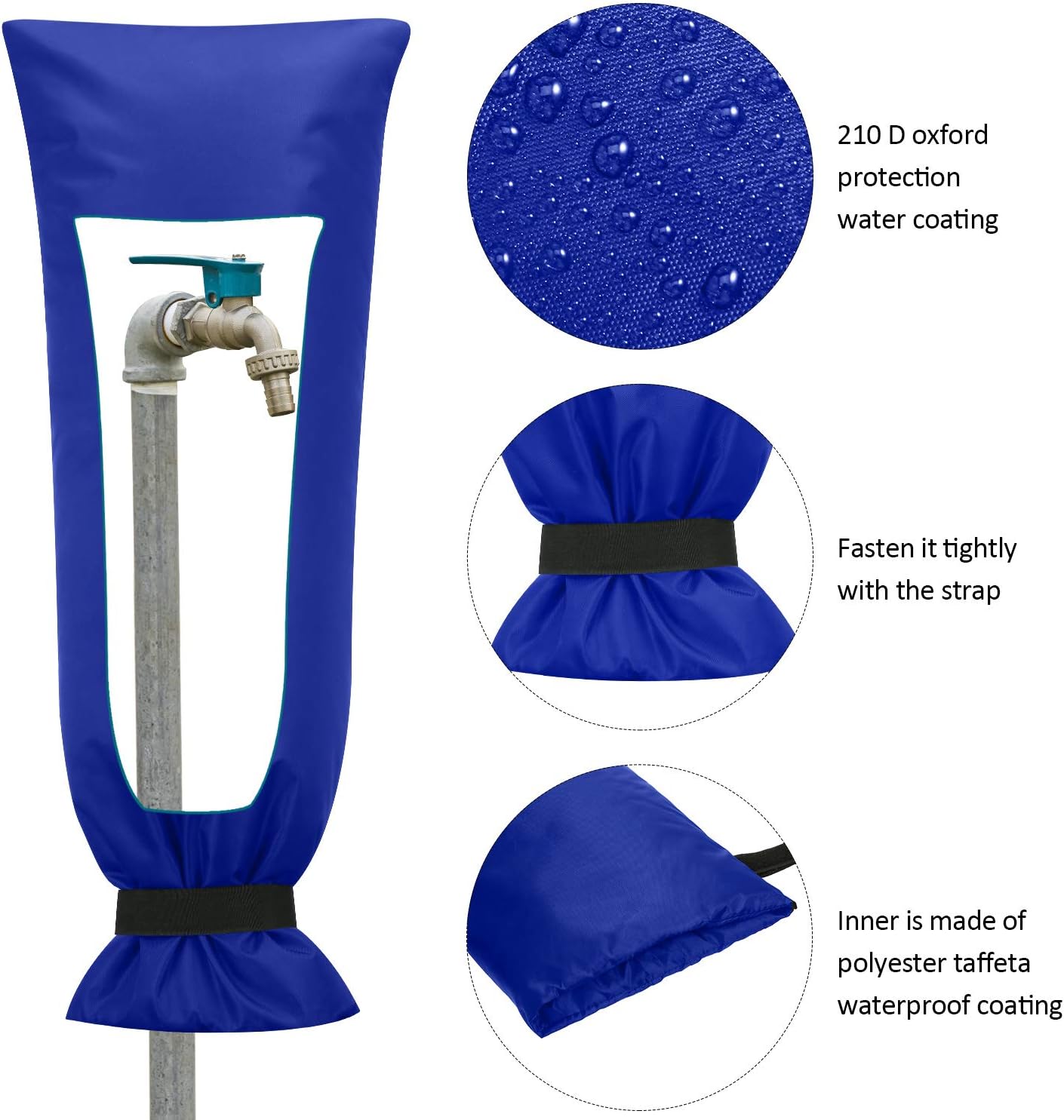 Frienda Outdoor Faucet Cover for Winter Freeze Protection 25'' x 10'' Winter Outside Large Backflow Preventer Insulation Spigot Hose Bib Cover for Garden Lawn Faucet Yard Hydrant(Green,2 Pieces)