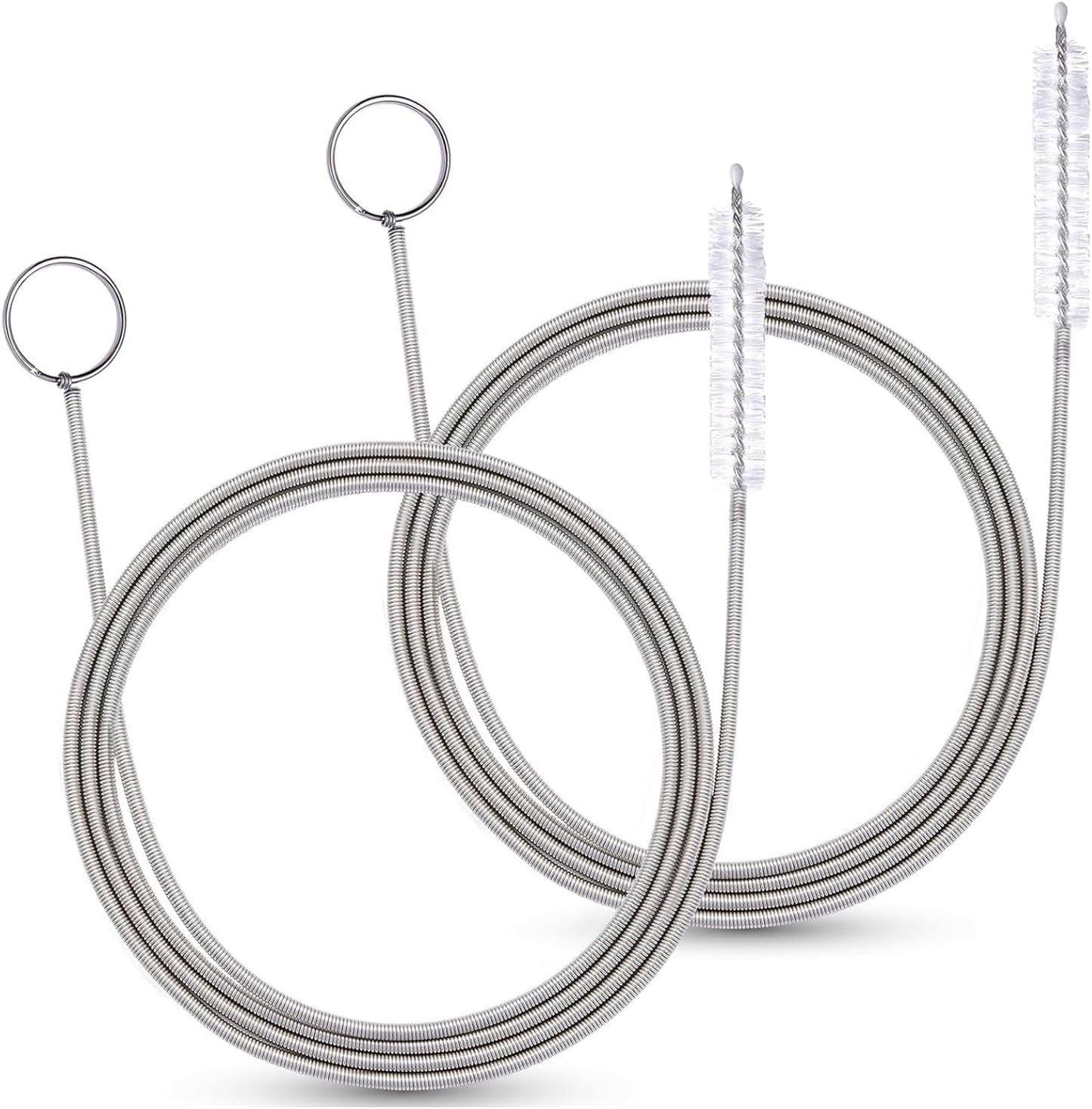 2 Pack 80 Inch Extra Long Flexible Pipe Cleaner Brush, Drain Cleaner Tool for Fridge, Sink Hose, Aquarium Tube, Car Sunroof Drain Cleaning Brush.