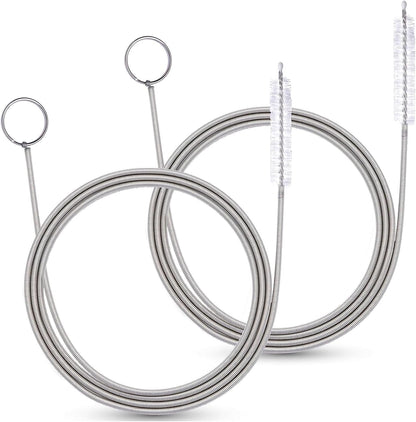 2 Pack 80 Inch Extra Long Flexible Pipe Cleaner Brush, Drain Cleaner Tool for Fridge, Sink Hose, Aquarium Tube, Car Sunroof Drain Cleaning Brush.