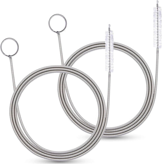 2 Pack 80 Inch Extra Long Flexible Pipe Cleaner Brush, Drain Cleaner Tool for Fridge, Sink Hose, Aquarium Tube, Car Sunroof Drain Cleaning Brush.