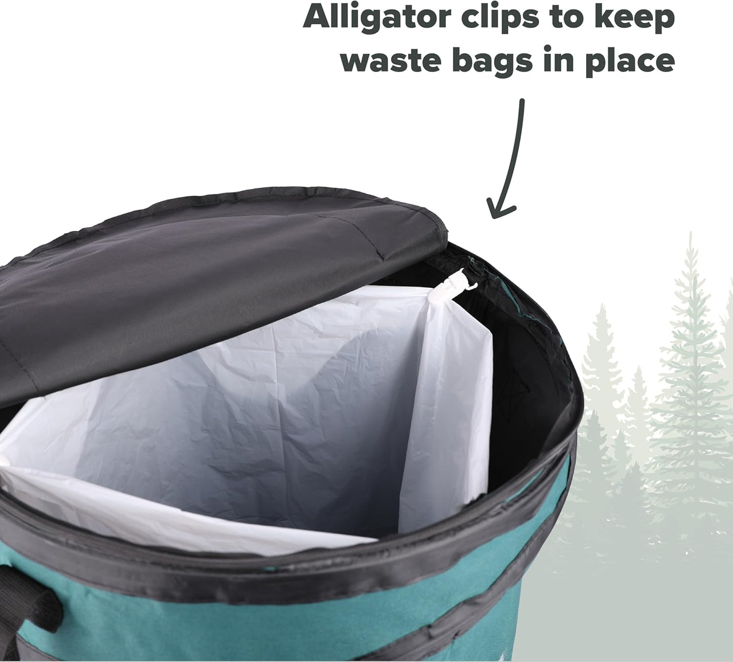 Coghlan's Deluxe Durable Pop-Up Trash Can – Collapsible Garbage Bin with Zippered Lid, Bag Clips, and Anchoring Points for Camping, Home, and Outdoor Use – 29.5 Gallon