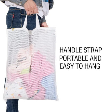 Tenrai Laundry Bag Mesh Wash Bag，Use YKK Zipper，Tote Bag Bathroom Hanging, Bra Fine Mesh Wash Bag for Underwear 3 Bags（3L Cellular Mesh）