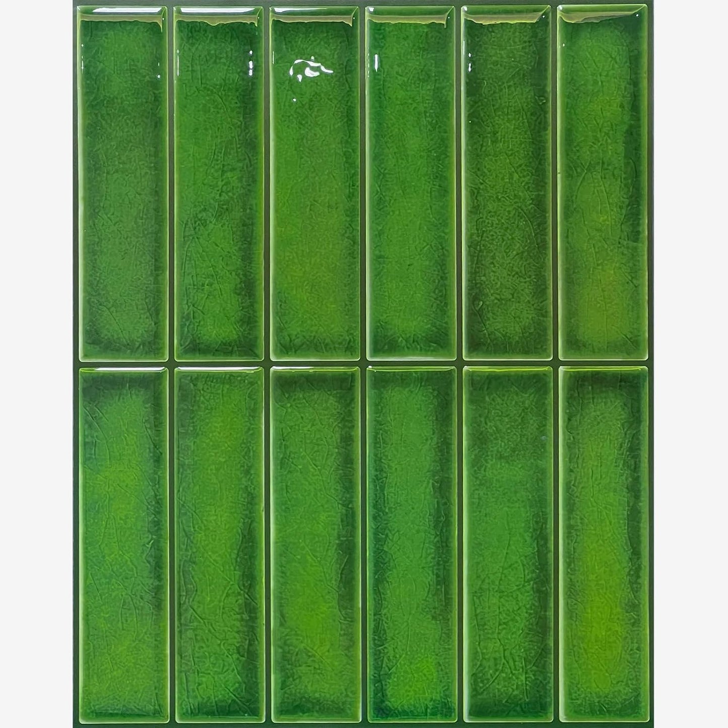 5 Sheets Peel and Stick Backsplash, Self Adhesive Wall Tiles, 3D Adhesive Tile Backsplash, 12"x12"Premium Self Adhesive Wall Tiles Peel and Stickfor Kitchen, Bathroom, RV(Spring Moss)