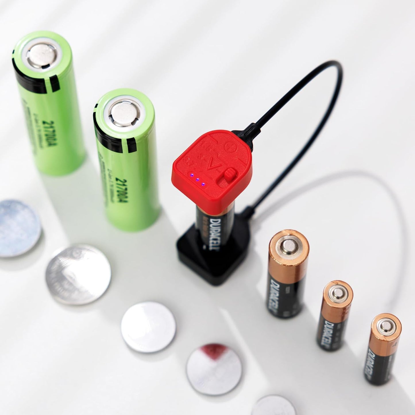 Hard Shell Battery Organizer Holder with Small Battery Tester, IP68 Waterproof Multi 82 Slots Batteries Vault Case for 40 AA & 12 AAA & 12 CR2032 CR2025 & 18 LR44 Button Cell/2 D Size Batteries Case