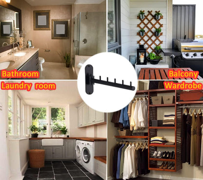 Foldable Wall Mounted Clothes Hanger Racks, Clothes Drying Rack Hooks 2Pack