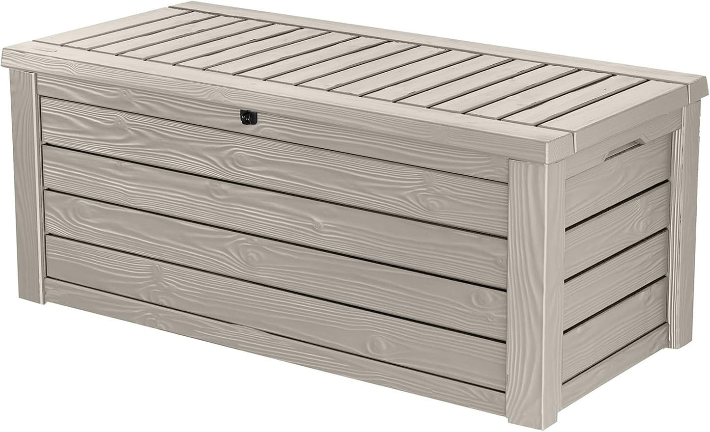 Keter 150 Gallon Resin Large Deck Box Organization and Storage Box for Patio, Outdoor Cushions, Garden Tools, Brown | Hydraulic Pistons, Resin, Weatherproof
