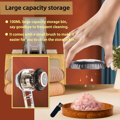 Electric Lint Removers,Rechargeable Fabric Shaver with 6 Leaf Blades Useful for Clothes, Furniture, Sofas, Blankets (Green)