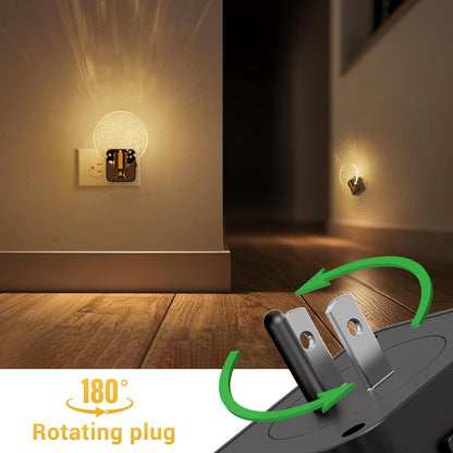 L LOHAS LED Night Light,Dimmable Night Lights Plug into Wall, 2 Pack Acrylic Nightlight with 0-100 LM Adjustable Brightness, 3000K Plug in Night Light with Dusk to Dawn Sensor, for Bathroom Hallway