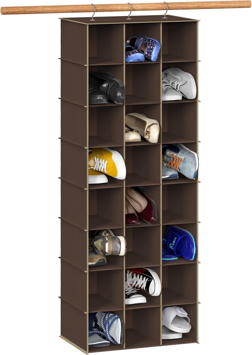 Simple Houseware 24 Section Shelves Hanging Shoes Organizer Holder for Closet, Gray