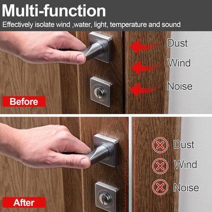 [New Upgrade] 19.7Ft Silicone Door Weather Stripping Door Seal Strip for Doors & Windows, Multi-Layer Soundproof Chamber Design, Self-Adhesive, Seal Large Gaps, Easy to Cut & Install