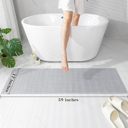 chakme Bathroom Rugs Mat 24x17, Ultra Thin Non Slip Bath Mat Small Quick Dry Absorbent Bath Mat for Bathroom Floor, (Dark Beige, 24"x17")