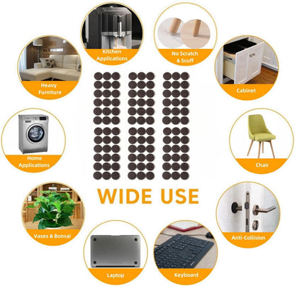 Furnigear Felt Furniture Pads for Hardwood Floors - Self Adhesive Chair Felt Pads, Floor Protector for Furniture Feet, Furniture Sliders Moving Your Furniture Smoothly - Anti Scratch 96 Pcs 3/4" Round