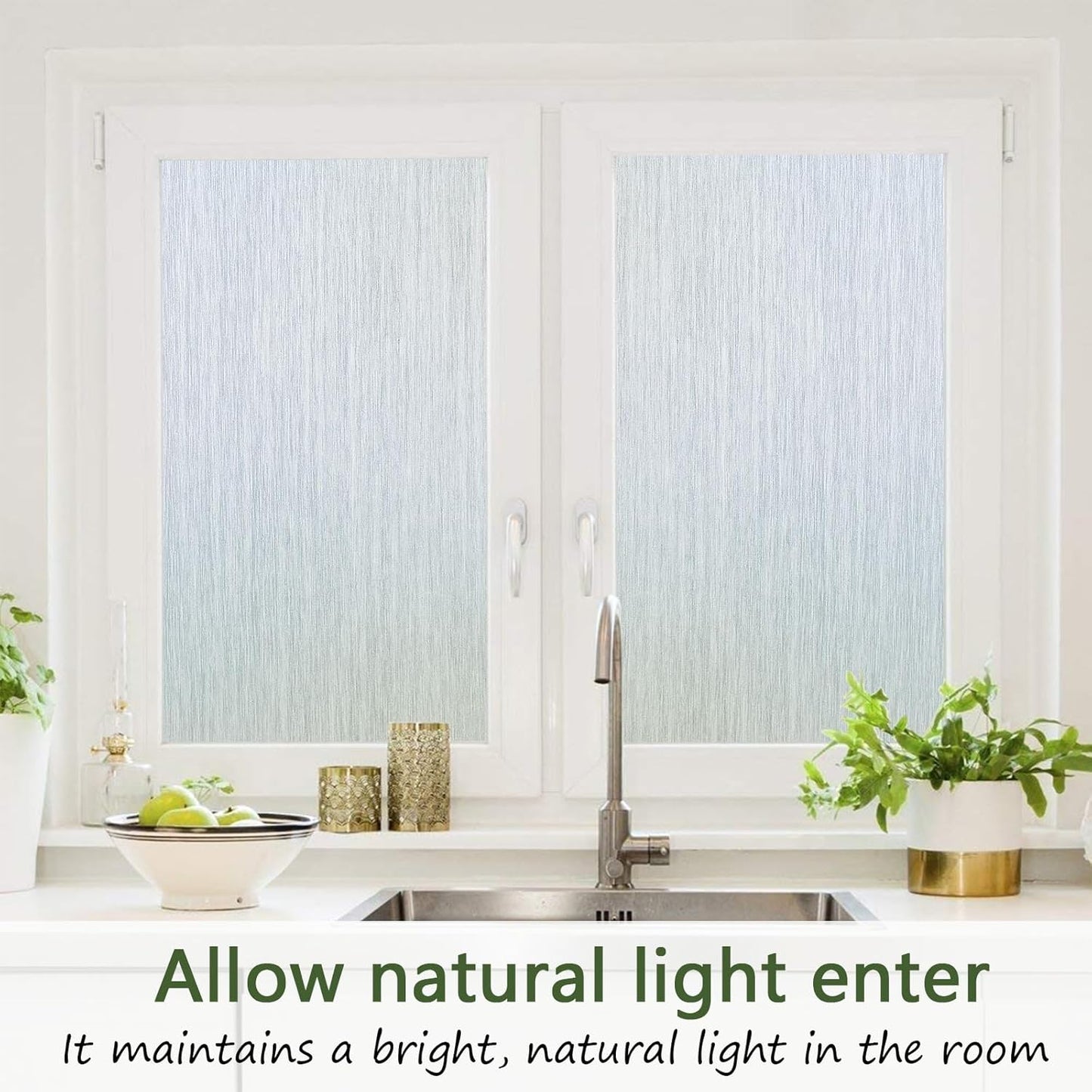Frosted Glass Window Privacy Film, Static Cling, Non-Adhesive UV & Heat Blocking Anti-Glare Window Clings, Removable Reusable Stickers for Home Bathroom Office, 17.5" x 78.7"