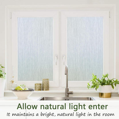 Frosted Glass Window Privacy Film, Static Cling, Non-Adhesive UV & Heat Blocking Anti-Glare Window Clings, Removable Reusable Stickers for Home Bathroom Office, 17.5" x 78.7"