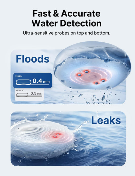 X-Sense Wi-Fi Water Leak Detector for Home - Smart 2-in-1 Leak & Low-Temperature Sensor with App Alerts, Protection for Homes, Kitchens & Basements, Model SWS0B, 1 Pack