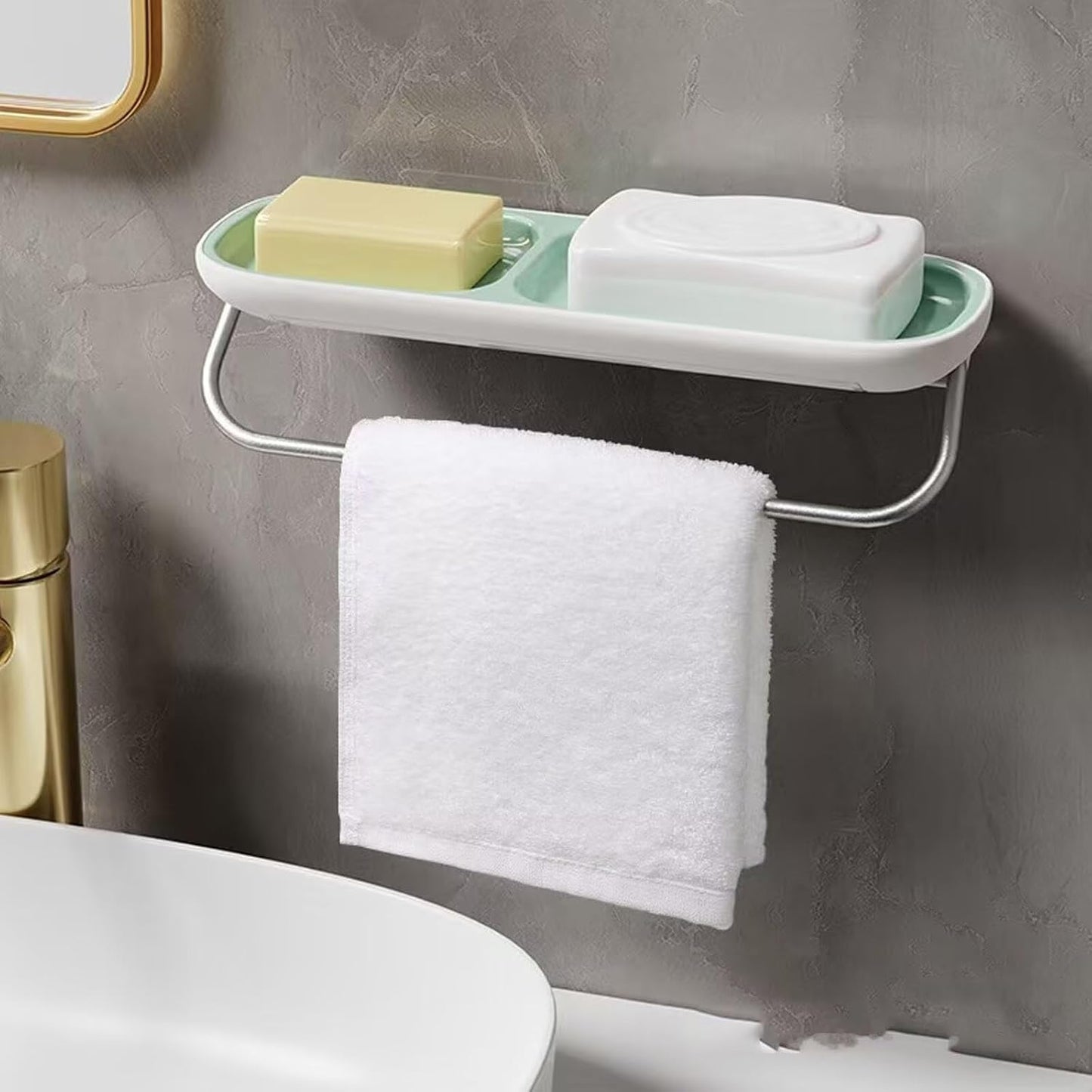 Soap Holder Dish Shower, Bar Soap Holder with Drainage, Self Draining Soap Holder, Wall Mounted Soap Box Tray Container for Bathroom, Bathtub Kitchen Sink (1PC White)