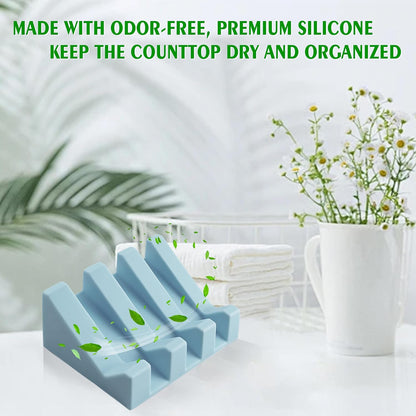 Self Draining Soap Dish Holder,Silicone Soap Dish,for Bathroom,Kitchen, Sponges，Can Extend Soap Life，Keep Soap Bars Dry and Easy Cleaning (White,1-Pack) - Colors A