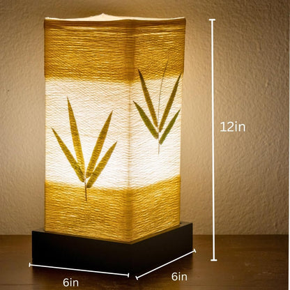 Japanese Lamp Lantern Asian - Table Lamp Japanese Decor Bamboo Lamp for Nightstand, Dresser, Living Room, Kids Room, Dorm, Office - Instructions + Lightbulb Included