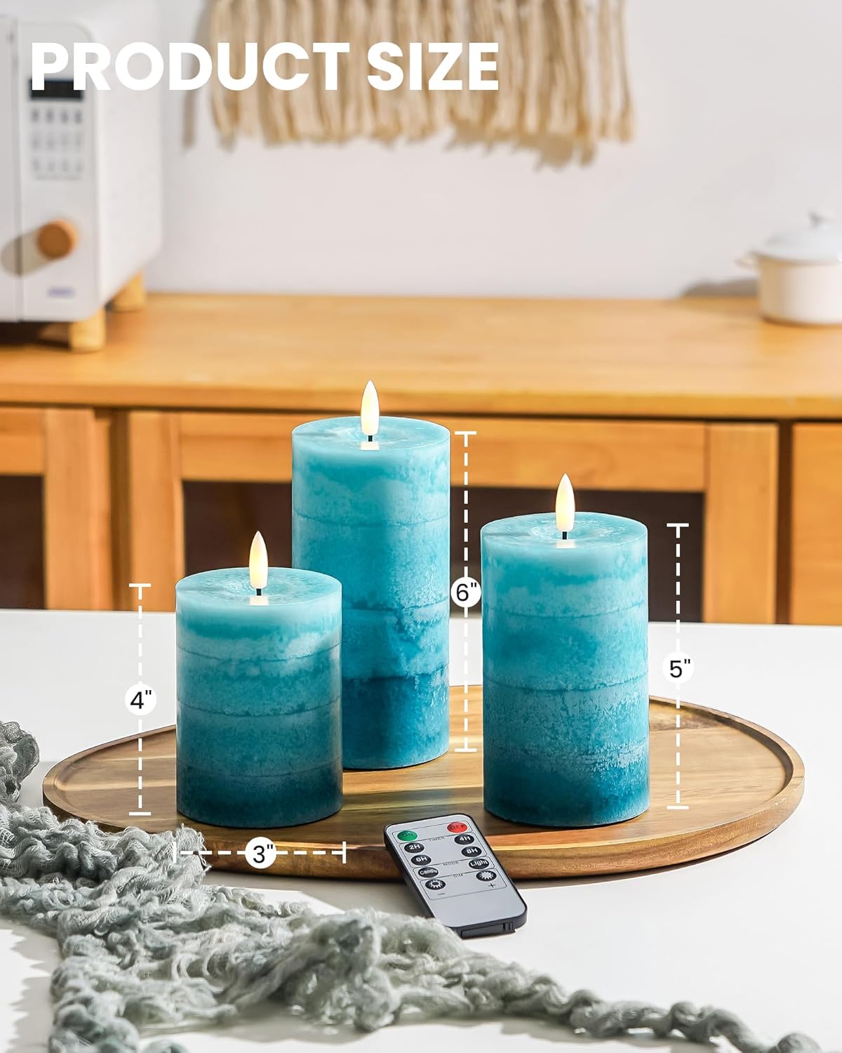 Stmarry White Flameless Candles with Remote and Timer, Real Wax Made LED Pillar Candles Battery Operated with 3D Flickering Flame - 3" x 4",5",6" - Set of 3