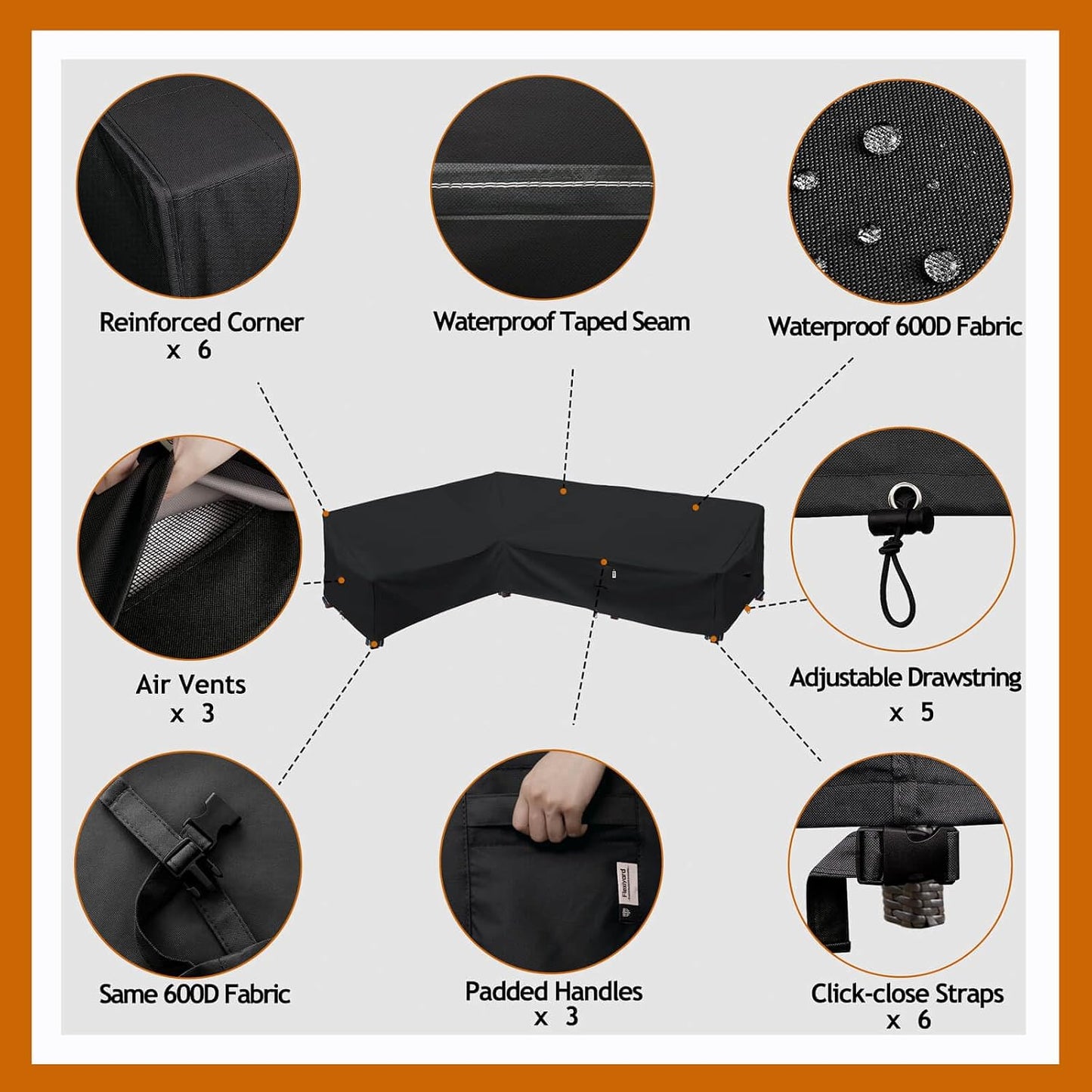 Patio Deck Box Cover, 63x30 Inch Fire Pit Covers with Straps and Handles, Waterproof Heavy Duty Outdoor Furniture Winter Cover for Keter, Suncast, Lifetime Container