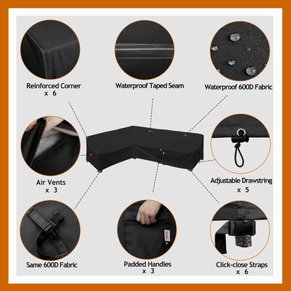 Patio Deck Box Cover, 63x30 Inch Fire Pit Covers with Straps and Handles, Waterproof Heavy Duty Outdoor Furniture Winter Cover for Keter, Suncast, Lifetime Container