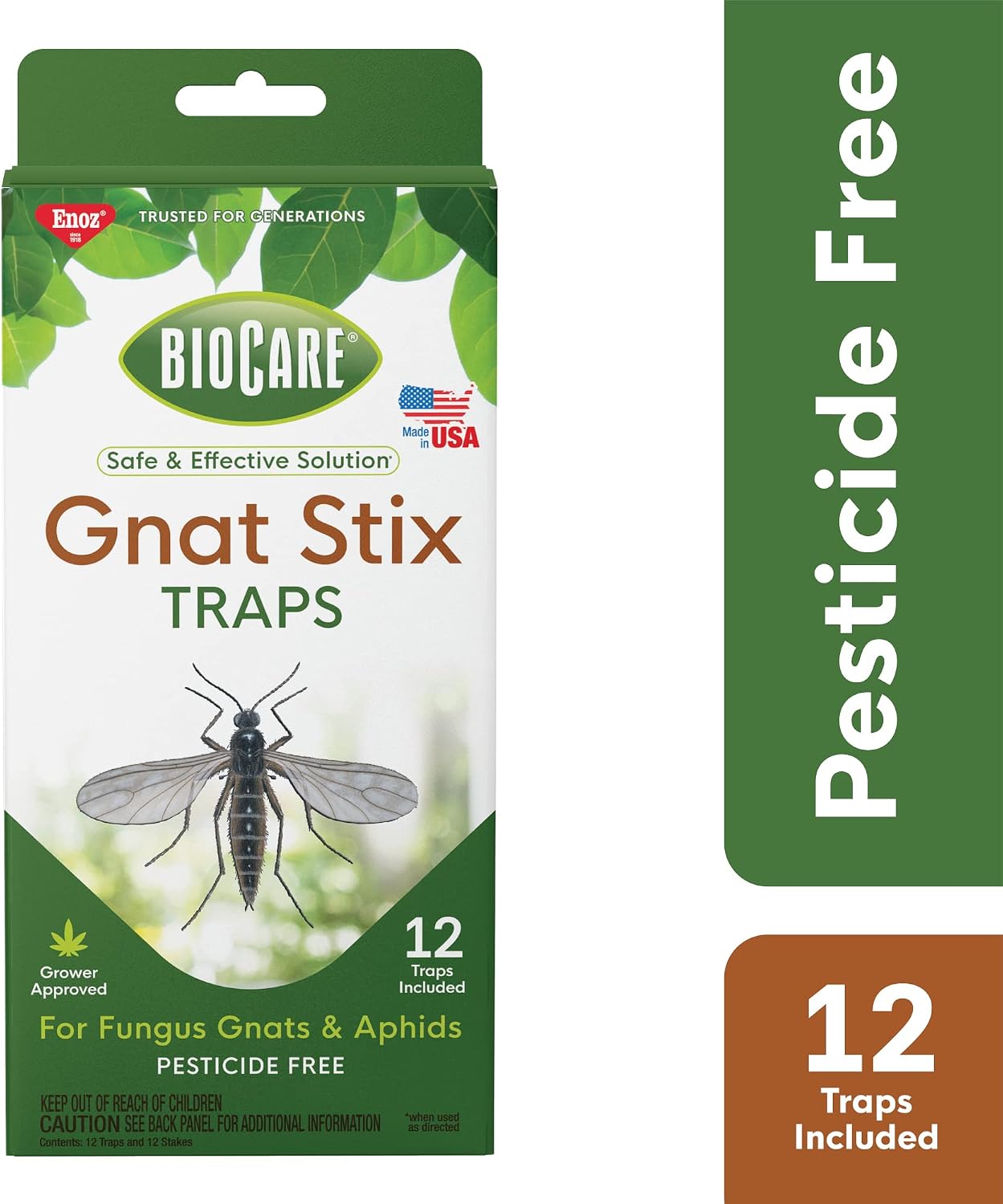 Springstar, S5333 BioCare Gnat Stix, Brown, (Pack of 12)