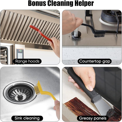 Tedmax 12PCS Grout Brush Set, Hard Bristle Crevice & Baseboard Tool | Crevice cleaning tool designed to reach tight spaces between tiles, sinks, cabinets and baseboards with ease.