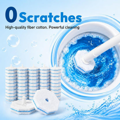 60 Count Wand Refills for Clorox Toilet Brush, Disposable Heads for Deep Cleaning, Instant Foam