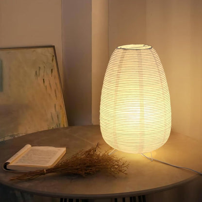 Paper Lantern Lamp, Japanese Paper Table Lamp with 3 Color, Cute Wabi-Sabi Rice Paper Lamp for Desk Bedroom Bedside(Bulb Included)