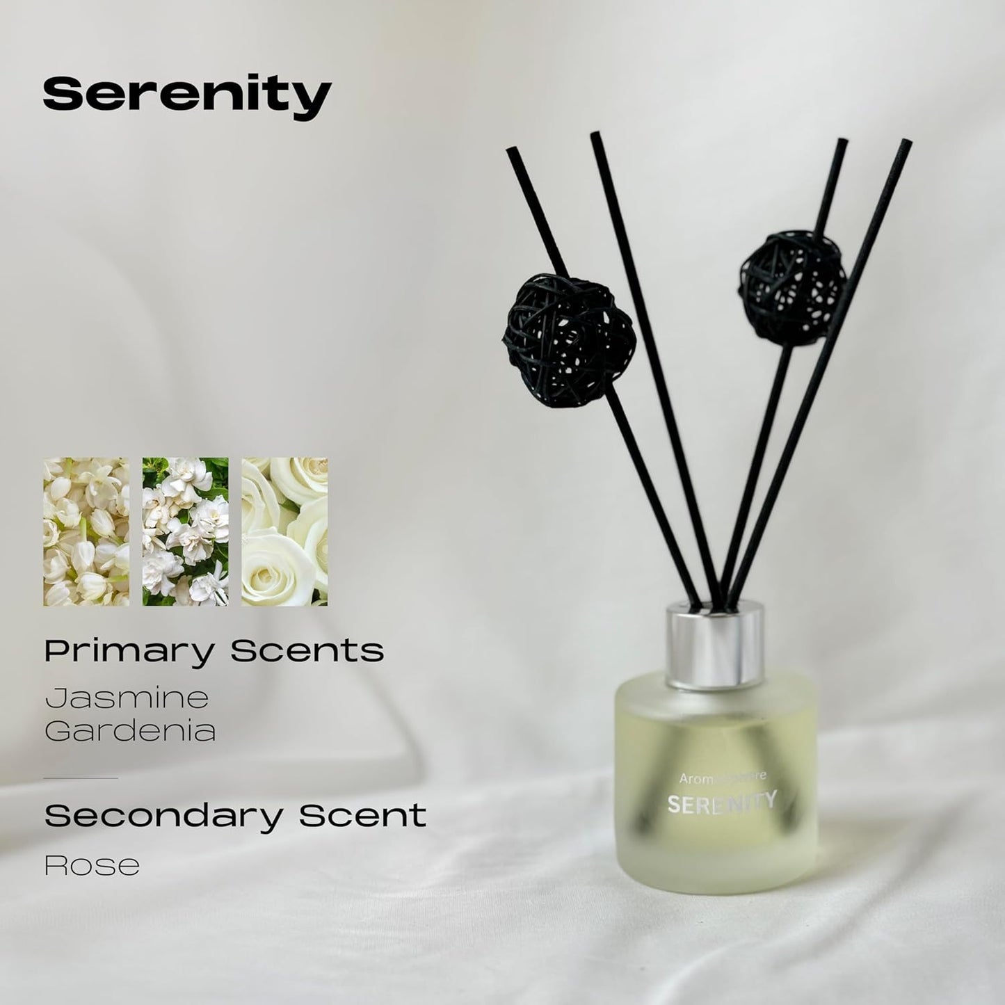 Reed Diffuser Set of 3 | Aromatherapy Fragrance Oil | 12 Sticks and 6 Rattan Balls, 3 x 50ML | Home, Office, Bathroom, Bedroom Essentials (Eucalyptus, Jasmine, Lemongrass, Sky Blue)