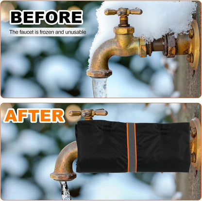 Pangda 4 Pcs Outdoor Faucet Cover for Winter Freeze Protection Outside Insulated Water Spigot Freeze Frost Waterproof Insulation Wrap with Reflective Strip for Garden (Classic,Green)