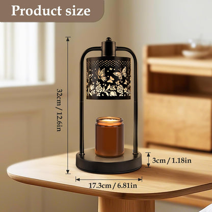Candle Warmer Lamp Electric with Timer: Wax Melts Warmer - Dimmable Candle Wax Warmer Electric Candle Warmer with Replacement Bulbs, Bedroom Home Decor Compatible with Various Candles-Linen