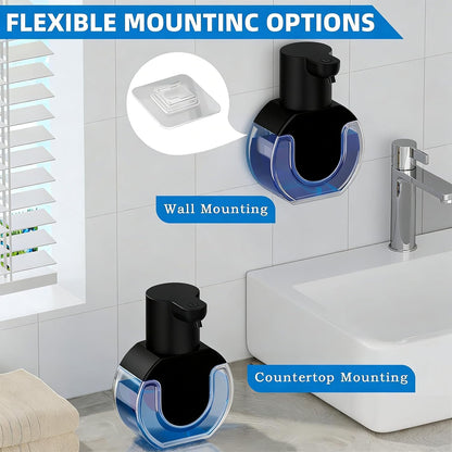 Automatic Soap Dispenser Touchless,Rechargeable Foaming Soap Dispenser,15oz/420ml Smart Hand Soap Dispensers,4-Level Adjustable,Wall Mount for Bathroom Kitchen Dish Soap,Hands-Free