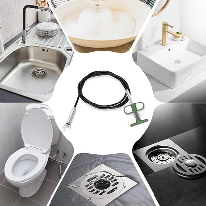 35" Flexible Drain Snake Grabber Tool, Upgraded Hair Clog Remover for Sink, Shower & Bathtub, Easy Reach Plumbing Weasel