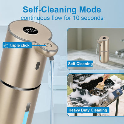 OHIFAST Automatic Foaming Soap Dispenser Touchless, USB Rechargeable Smart Hand Soap Dispenser, 6-Level Adjustable, 12.8oz/380mL Wall Mounted for Bathroom Kitchen Dish Soap-White
