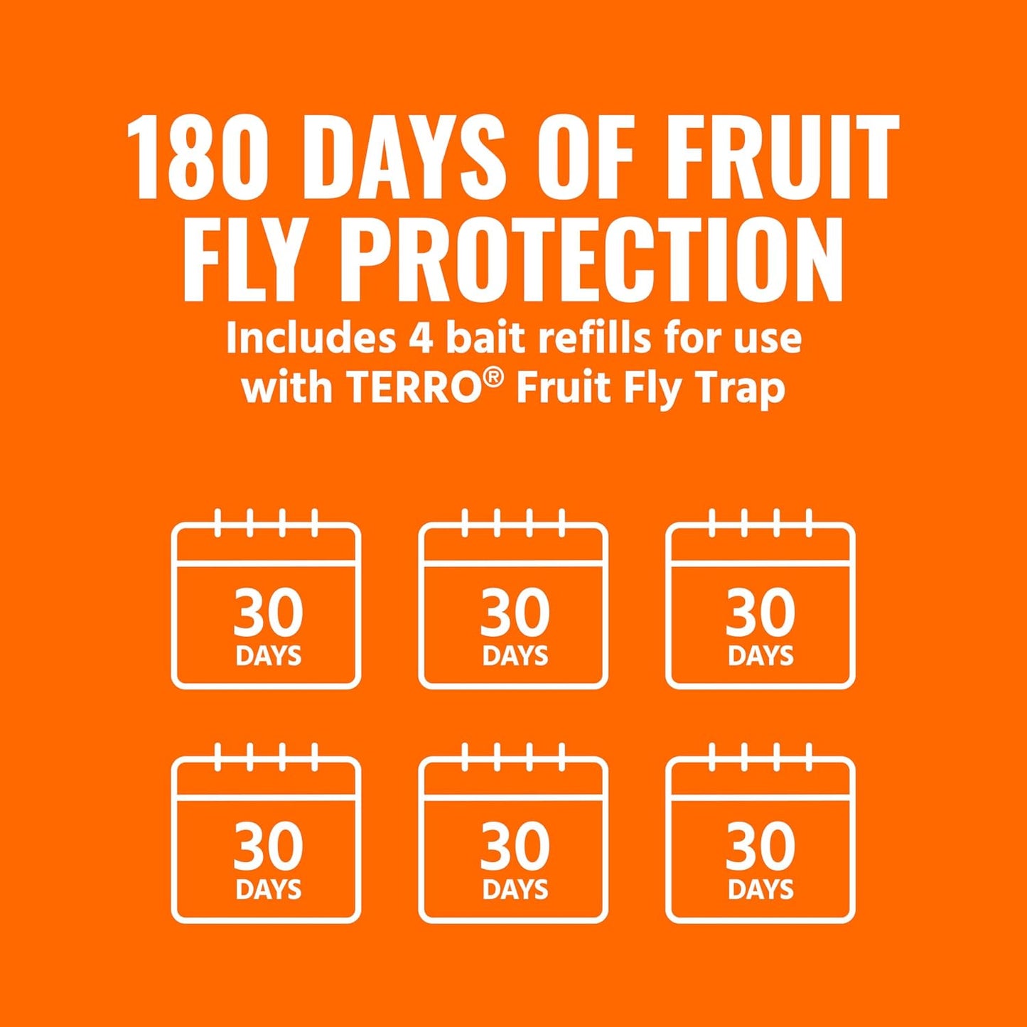 TERRO Fruit Fly Trap 4-Pack, 180 Day Lure Supply, Food-Based Lure | Apple-Shaped Design for Kitchen Counters, Fruit Bowls, Trash Cans, Food-Based Lure, Indoor Pest Control, Fruit Fly Killer