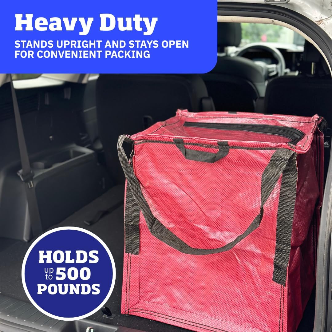 DURASACK XL 48-Gallon Zipper Top Heavy Duty Storage Tote Bags, Black | Rugged Woven Polypropylene Moving Bag, Reusable Self-Standing Design, Holds up to 500 Pounds