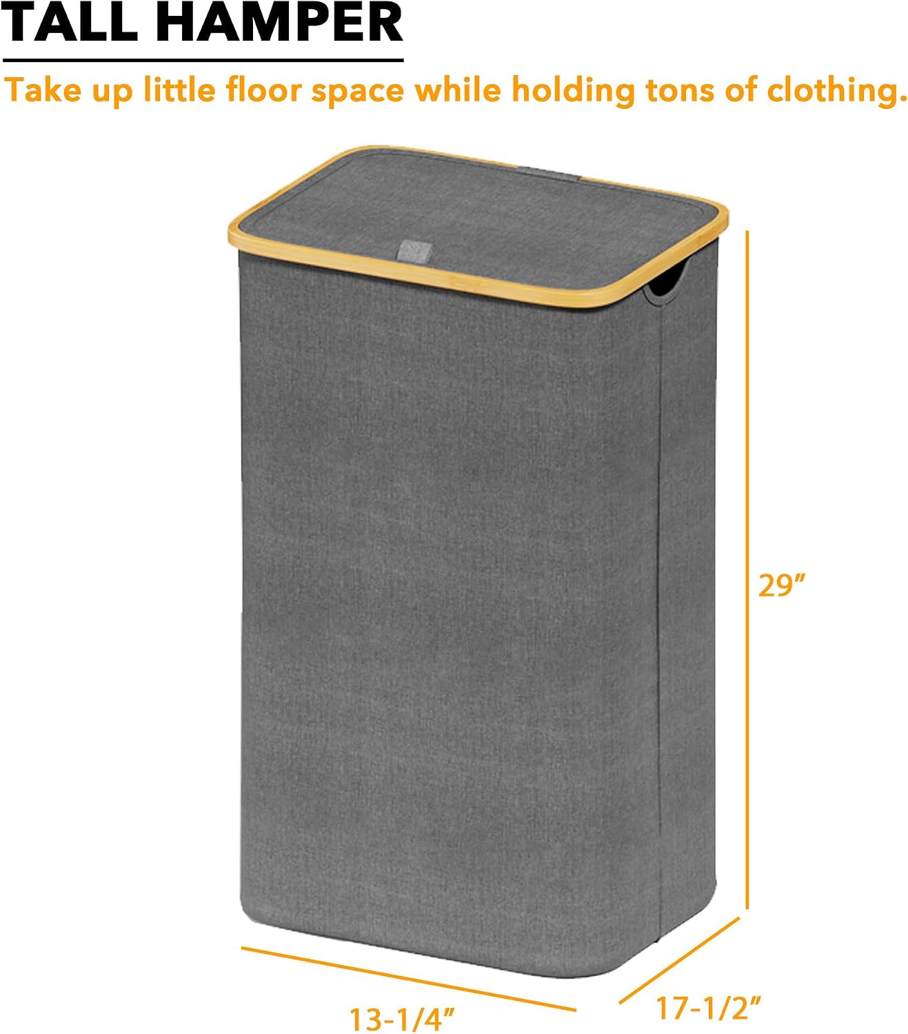 SpaceAid Double Laundry Hamper 2 Section with Lid and Removable Laundry Bags, 160L Clothes Basket with Bamboo Handles, Large Collapsible Hamper for Bedroom, Bathroom, Dorm, Laundry Room - White
