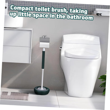 HEALLILY 1set Silicone Toilet Bowl Brush with Holder Effortless Cleaning Tool for Bathroom Quick Drying Design with Drainage and Resilient Cleaning Accessory for Toilet Maintenance
