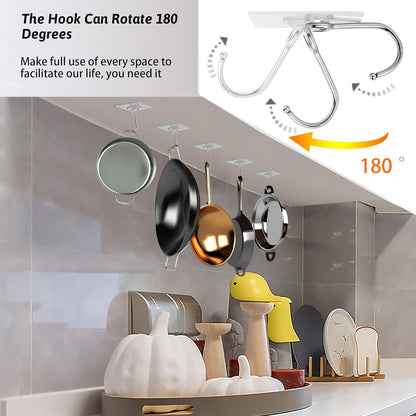 DKHDBD Large Adhesive Hooks, 16-Pack Hold 33lb(Max) Heavy Duty Sticky Hooks, Waterproof Transparent Hooks for Hanging, Self-Adhesive Traceless Clear Wall Hooks to Use for Keys Robe & Towel