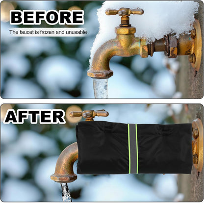 Pangda 4 Pcs Outdoor Faucet Cover for Winter Freeze Protection Outside Insulated Water Spigot Freeze Frost Waterproof Insulation Wrap with Reflective Strip for Garden (Classic,Green)