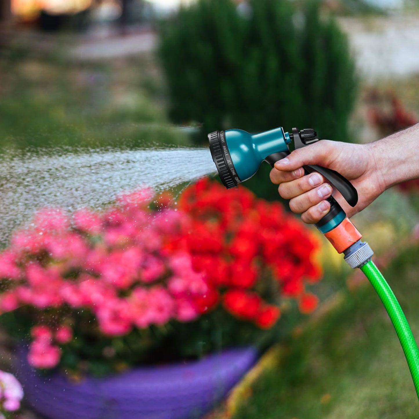 Besiter Garden Hose Nozzle Sprayer: 2 Pack 10 Watering Patterns Spray Nozzles Heavy Duty Hose Head Hose Attachment