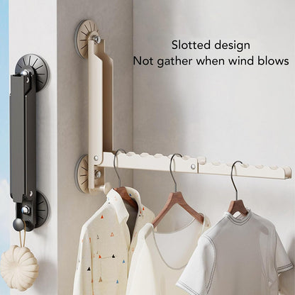 Wall Mounted Drying Rack with Extendable Heavy Duty Design. Ideal for Laundry Rooms, Bathrooms, and Balconies. Space Saving Storage Solution for Towels and Clothing (White)