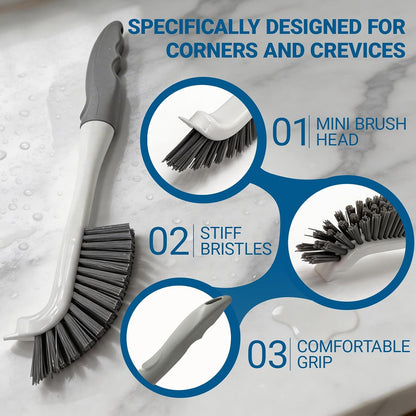 3 Pack Hard Bristle Scrub Brush Set, Heavy Duty Cleaning Brushes with Ergonomic Handle, Specifically Designed for Bathroom, Shower, Bathtub, Tub, Carpet, Floor, Grout, Tile