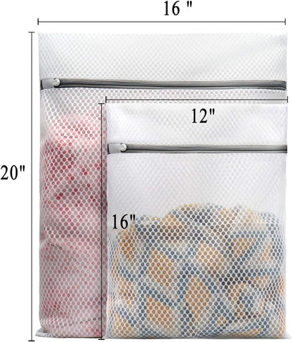 Muchfun 3Pcs Durable Honeycomb Mesh Laundry Bags for Delicates 16x20 Inches | (3 Large)