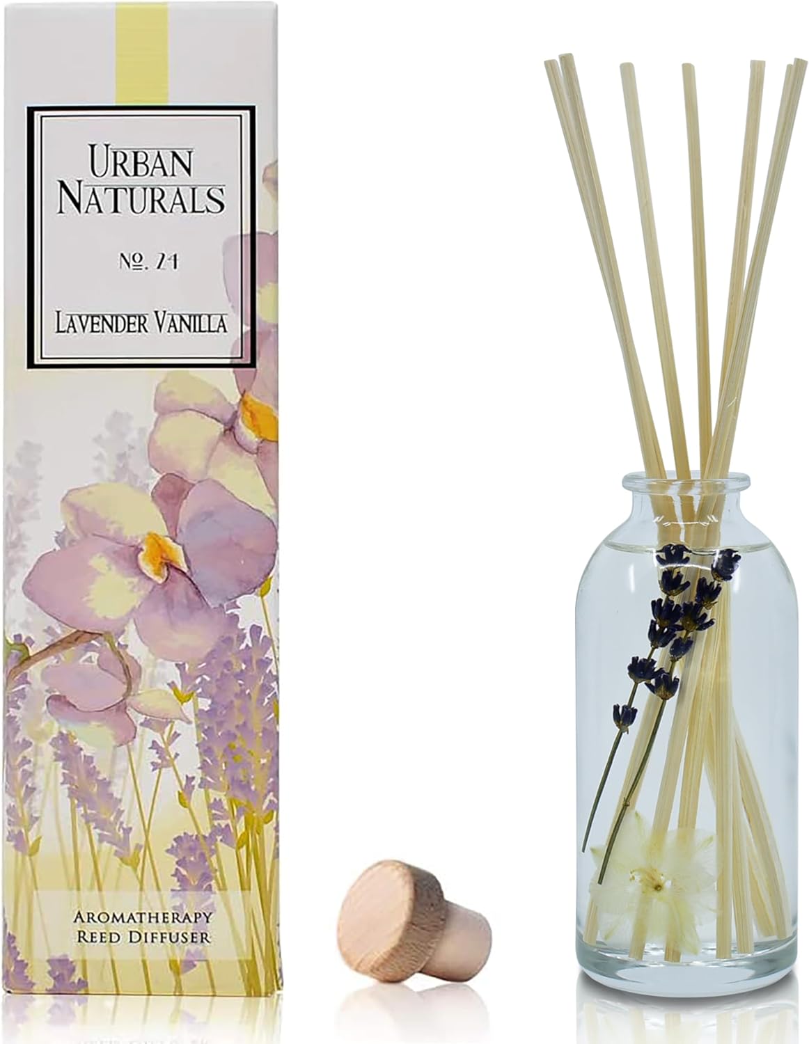 Urban Naturals Smoked Vanilla Reed Diffuser Set with Vanilla Bean, Sandalwood & Leather | Made in the USA - Colors B