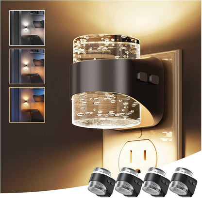 L LOHAS LED Night Light, Bubble Night Lights Plug into Wall,2 Pack 3000K/4000k/5000K Adjustable Color Temperature Night Light,Dimmable Nightlights with Dusk to Dawn Sensor for Rooms Bathroom Hallway