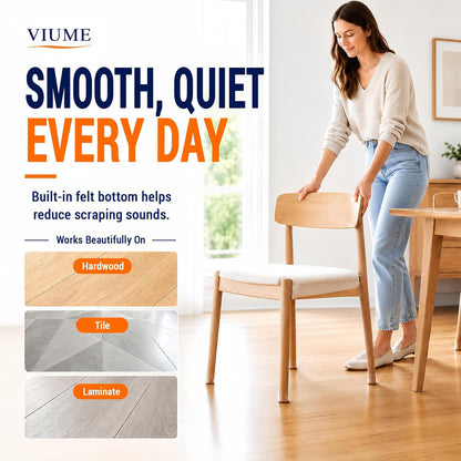VIUME 24 Pcs Chair Leg Floor Protectors for Hardwood Floors Silicone Covers Felt Pads Furniture Leg Caps Anti-Scratch Reduce Noise Fit (1-5/16" to 2")